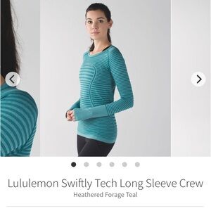 Like new, Lululemon Swiftly Tech Long Sleeve Crew
Heathered Forage Teal, size 12